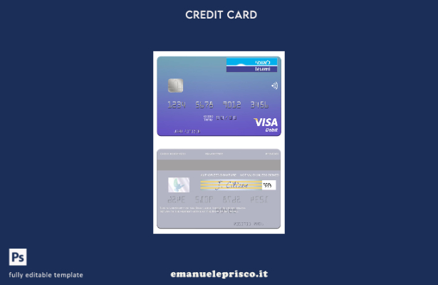 modello di carta di debito visto Israel Bank Leumi in stile verificato
