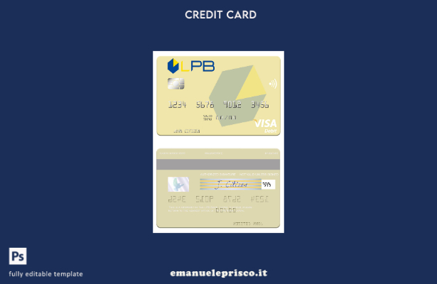 modello di carta di debito visto Lettonia LPB Bank in stile verificato