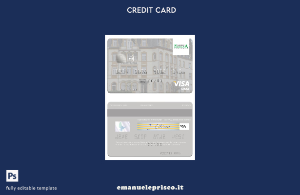 modello di carta di debito visto Luxembourg Banque Fortuna in stile verificato