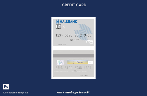 modello di carta di debito visto Macedonia Halkbank AD Skopje stile verificato