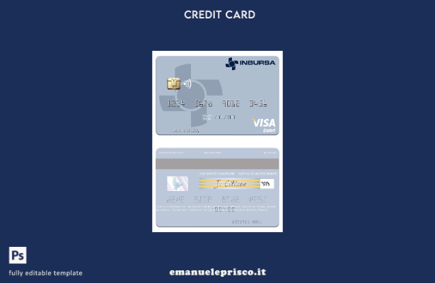 modello di carta di debito visto Messico Grupo Financiero Inbursa in stile verif