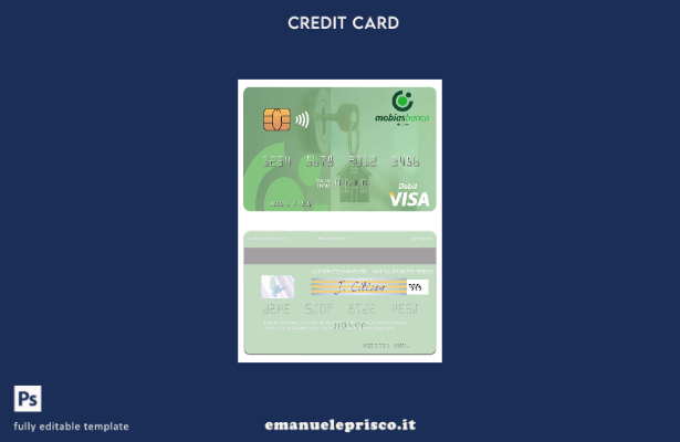 modello di carta di debito visto Moldova MobiasBanca stile verificato