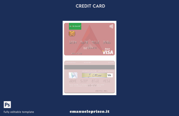 modello di carta di debito visto Nepal Nabil Bank in stile verificato