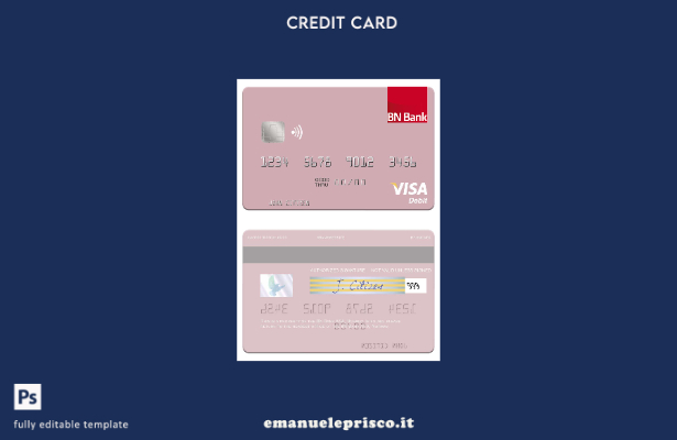 modello di carta di debito visto Norvegia BN Bank ASA in stile verificato