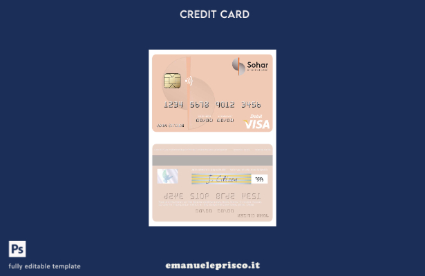 modello di carta di debito visto Oman Sohar International Bank in stile verifica