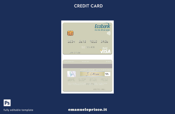 modello di carta di debito visto Senegal Ecobank Sénégal stile verificato