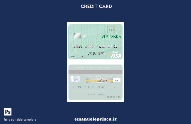 modello di carta di debito visto Slovacchia VÚB Banka in stile verificato