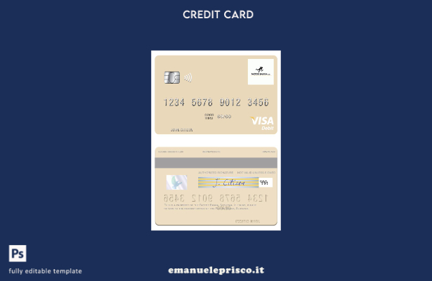 modello di carta di debito visto Slovenia Factor banka stile verificato