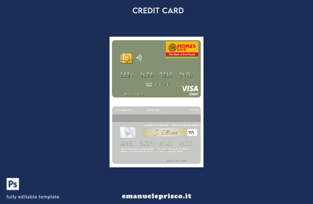 modello di carta di debito visto Sri Lanka People's Bank in stile verificato