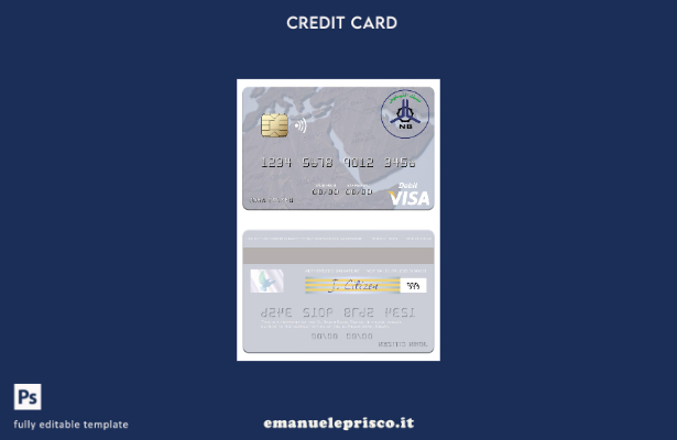modello di carta di debito visto Sudan El Nilein Bank in stile verificato