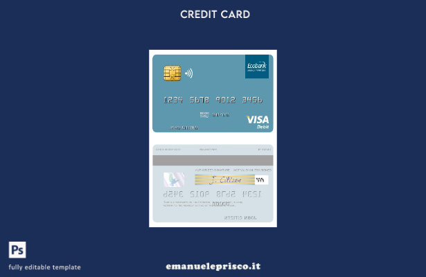 modello di carta di debito visto Togo Ecobank stile verificato