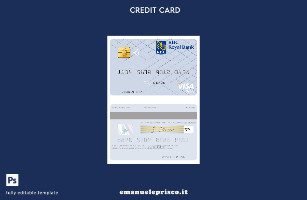 modello di carta di debito visto Tunisia RBC Royal Bank in stile verificato