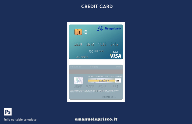 modello di carta di debito visto Turkmenistan Rysgal JSCB in stile verificato