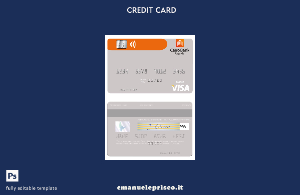 modello di carta di debito visto Uganda Cairo Bank Uganda in stile verificato