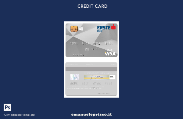 modello di carta di debito visto Ungheria Erste Bank in stile verificato