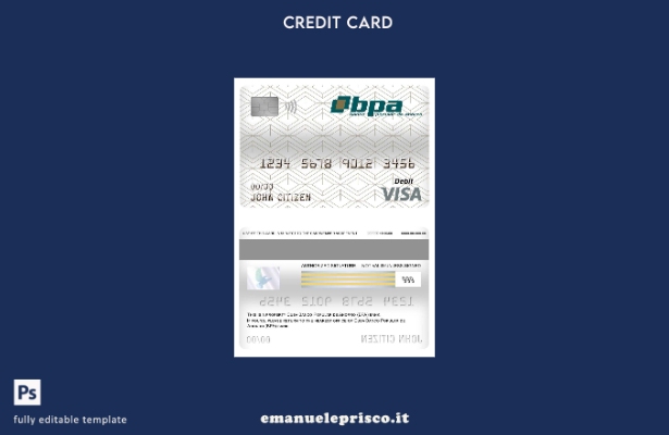 modello di carta di debito visto bancario Cuba Banco Popular de Ahorro (BPA) in