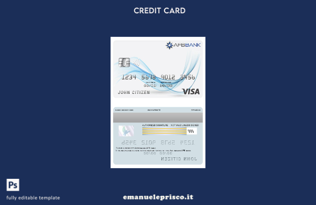 modello di carta di visto bancario AFB per l'Azerbaigian in stile verificato