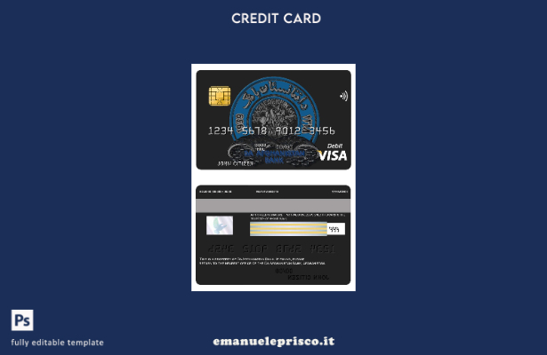 modello di carta di visto bancario Afghanistan Da stile verificato