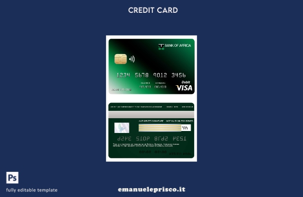 modello di carta di visto bancario Burundi Africa stile verificato