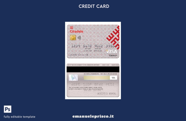 modello di carta elettronica per visto bancario Lettonia Citadele in stile verif