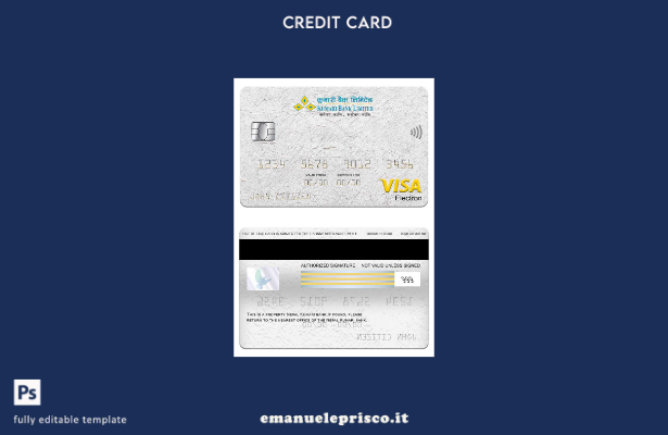 modello di carta elettronica visto Nepal Kumari Bank in stile verificato