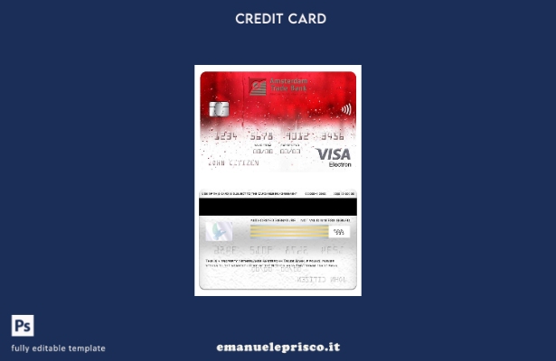 modello di carta elettronica visto Netherlands Amsterdam Trade Bank in stile ver