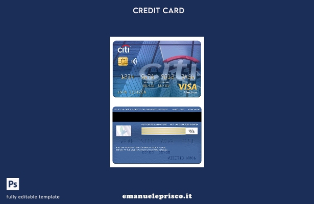 modello di carta elettronica visto Perù Citibank stile verificato
