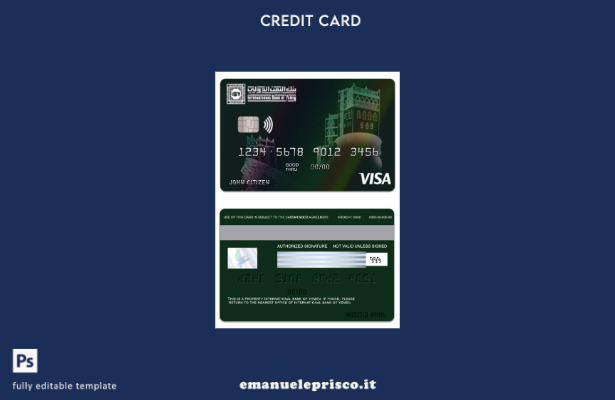 modello di carta elettronica visto Yemen International Bank of Yemen in stile ve