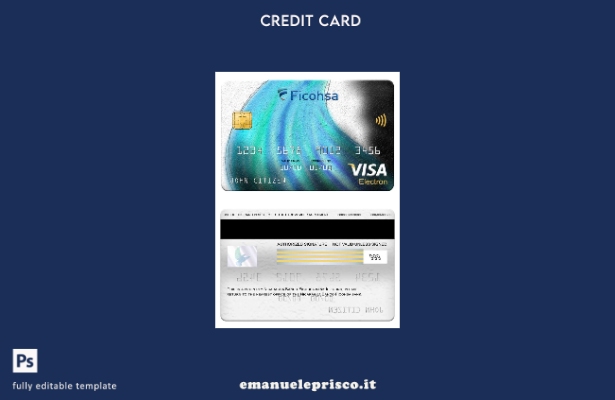 modello di carta elettronica visto bancario Nicaragua Banco Ficohsa in stile ver