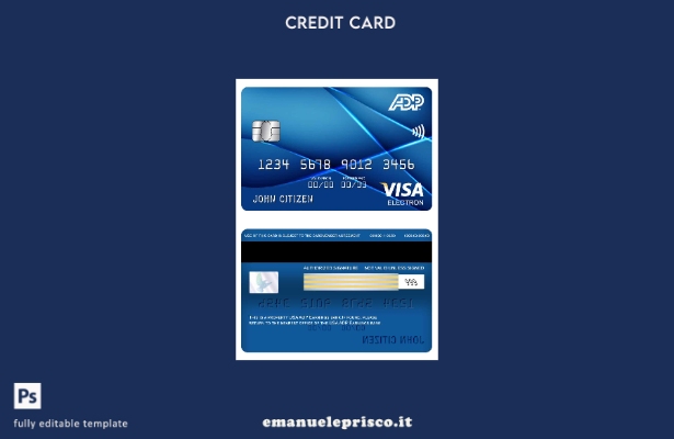modello di carta elettronica visto bancario USA ADP stile verificato