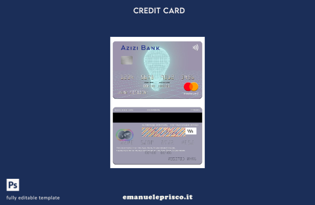 modello di carta mastercard Afghanistan Azizi Bank in stile verificato