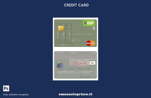 modello di carta mastercard BSP Bank delle Isole Salomone in stile verificato