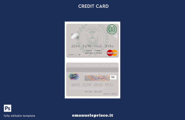 modello di carta mastercard Iraq Rafidian Bank in stile verificato