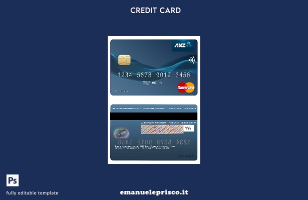 modello di carta mastercard Kiribati ANZ Bank in stile verificato