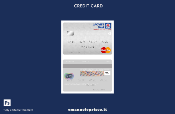 modello di carta mastercard Laos Lao Viet Bank in stile verificato