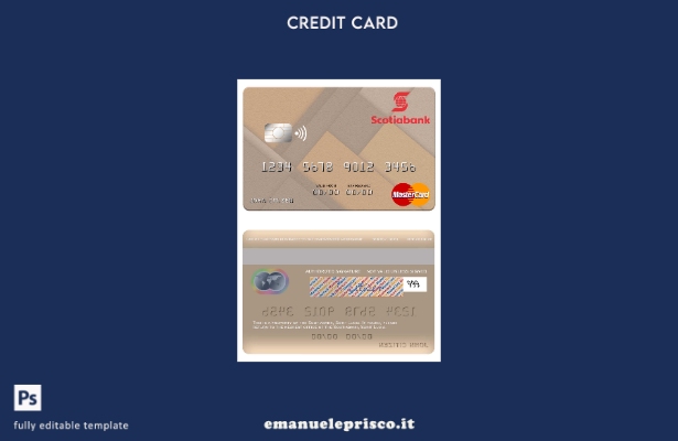 modello di carta mastercard Saint Lucia Scotiabank in stile verificato