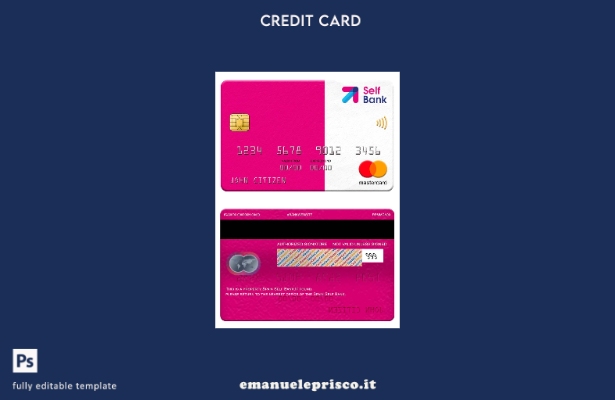 modello di carta mastercard Spagna Self Bank in stile verificato