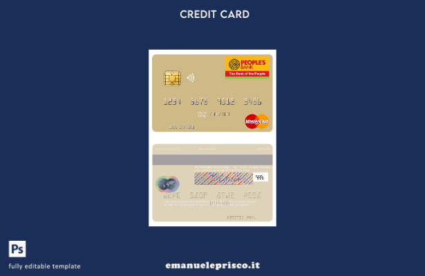 modello di carta mastercard Sri Lanka People's Bank in stile verificato