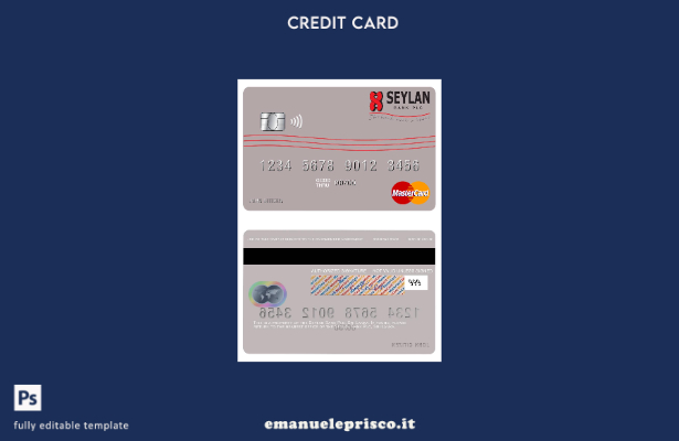 modello di carta mastercard Sri Lanka Seylan Bank Plc in stile verificato