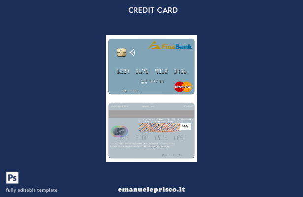modello di carta mastercard Suriname Finabank N.V. in stile verificato
