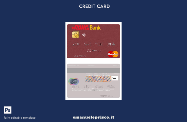 modello di carta mastercard Tunisia JMMB Bank in stile verificato