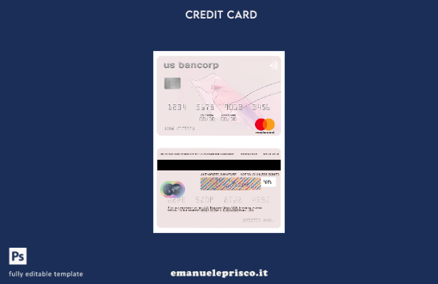 modello di carta mastercard USA Bancorp Bank stile verificato USA
