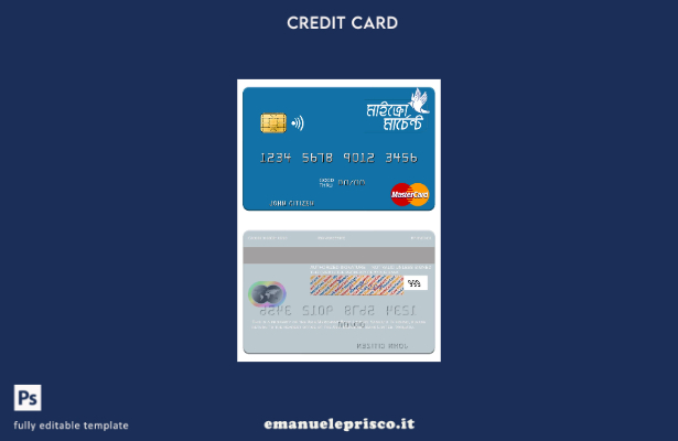 modello di carta mastercard Vanuatu Asia Merchant Bank Limited stile verificato