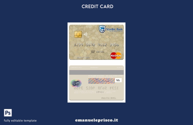 modello di carta mastercard Zimbabwe Stanbic Bank in stile verificato