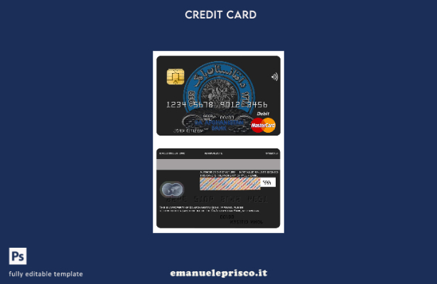modello di carta mastercard bancaria Afghanistan Da in stile verificato