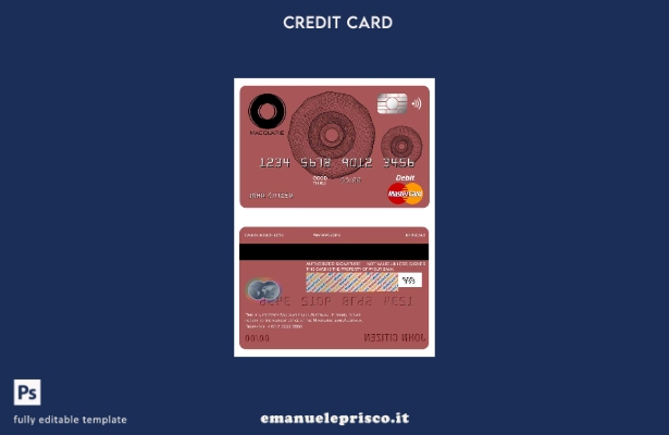 modello di carta mastercard bancaria Australia Macquarie in stile verificato