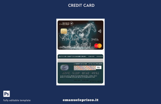 modello di carta mastercard bancaria Burkina Faso Atlantique in stile verificato