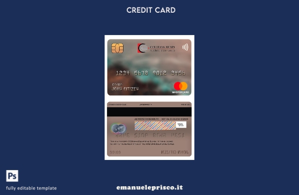 modello di carta mastercard bancaria CCEI della Guinea Equatoriale in stile veri