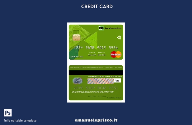 modello di carta mastercard bancaria Cuba Metropolitano in stile verificato