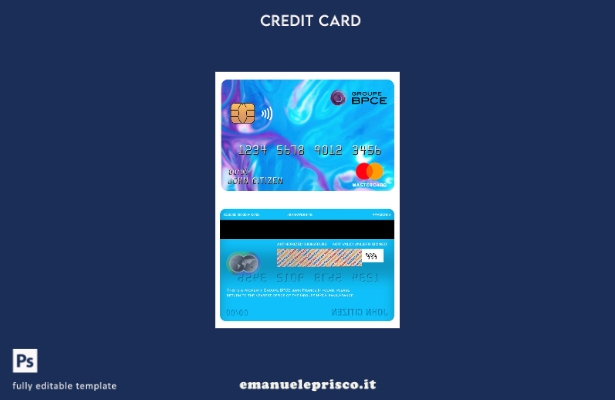 modello di carta mastercard bancaria Francia Groupe BPCE in stile verificato